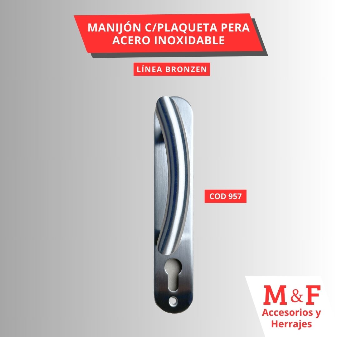 Manijon con Plaquete Acero Inoxidable